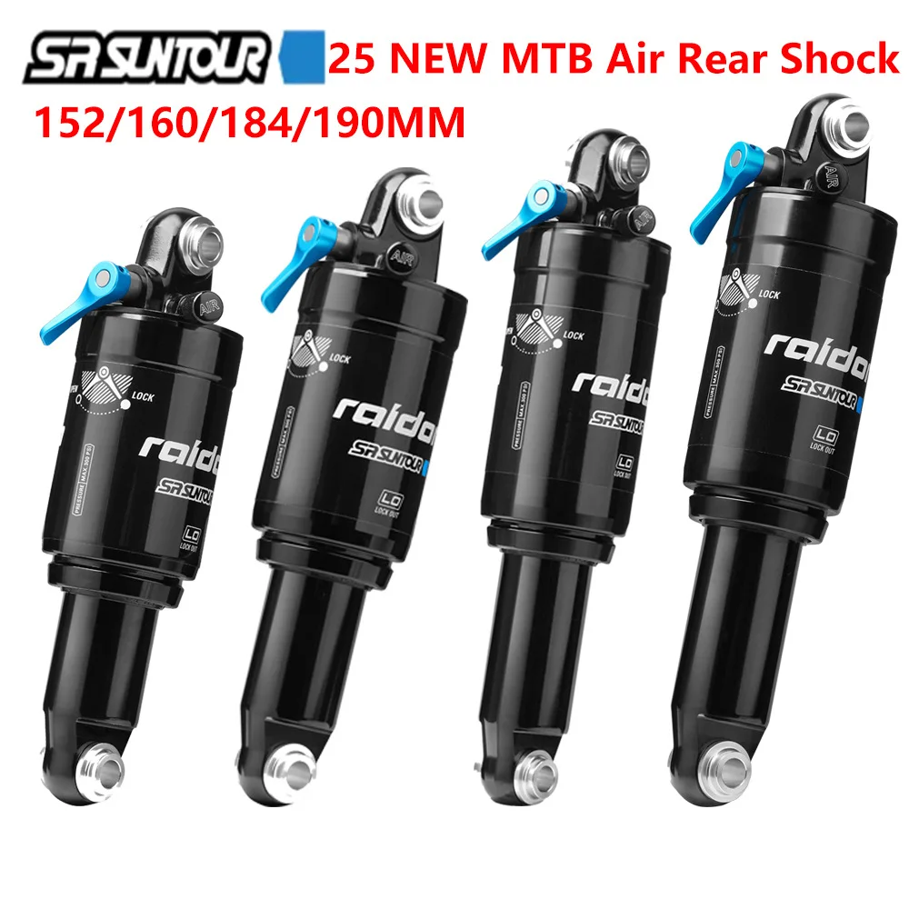 SR SUNTOUR Mountain Bike Air Rear Shock Hydraulic Speed Lockout 152/165/184/190mm MTB XC Air Suspension Absorber Rear Bladder