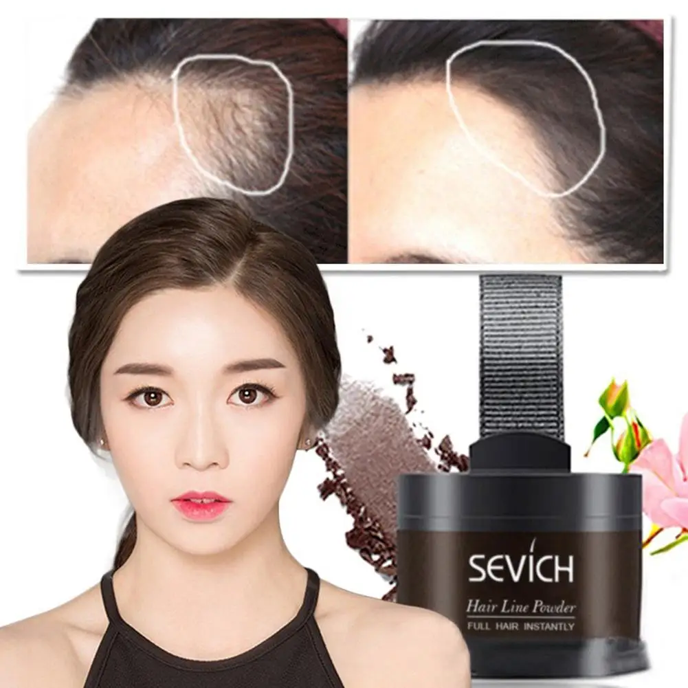 Polvo de relleno de reparación de rayita negra con soplo Sevich, polvo fino esponjoso Pang Line Shadow polvo para la frente, corrector de maquillaje para el cabello