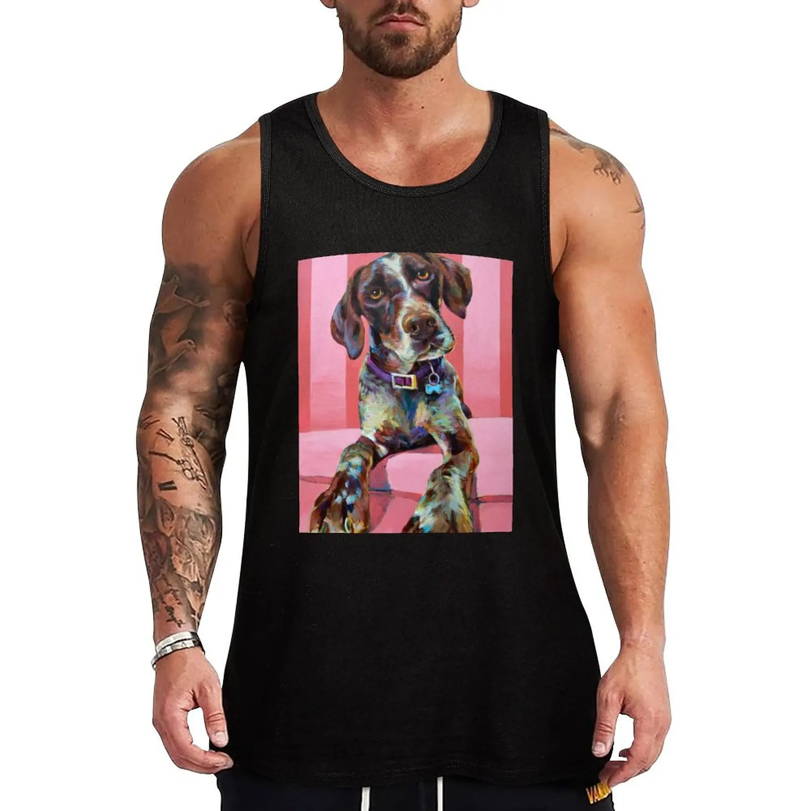 

Big Hank, the GERMAN SHORT-HAIRED POINTER Tank Top sleeveless shirt man gym t-shirts man Men's fitness t-shirt