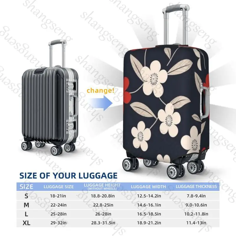 Cherry blossoms Travel suitcase protective case, suitcase cover, elastic protection, washable Luggage cover, 18-32 in