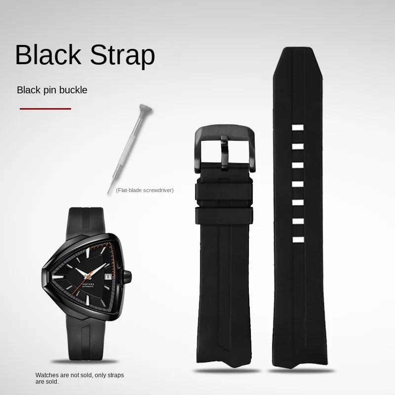 High-quality FKM watch strap For Hamilton Ventura H245950 H245850 H245510 H245550 rubber Bracelet waterproof soft watchband 20mm