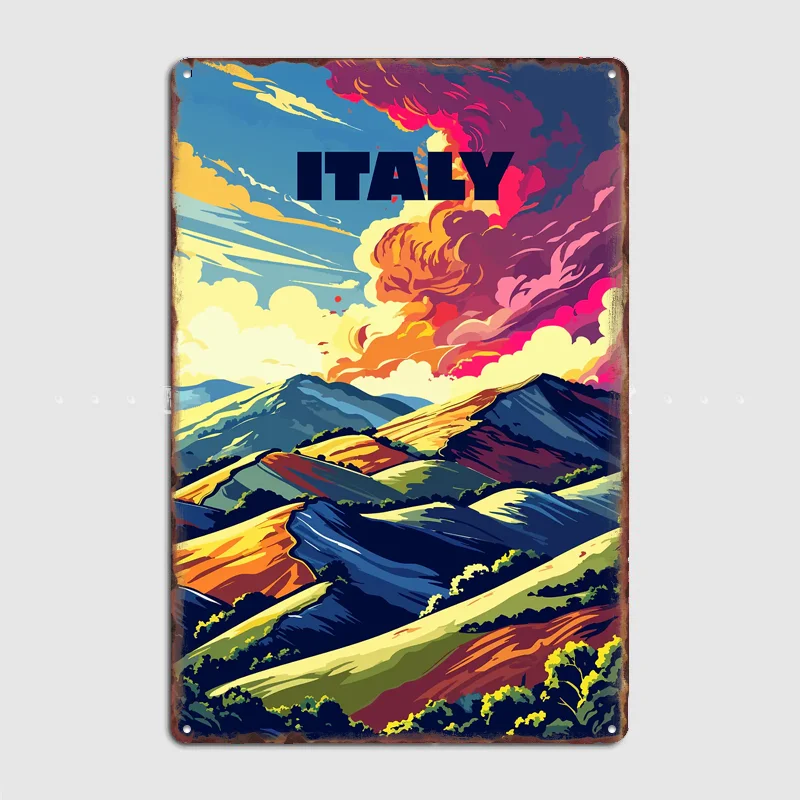 

Italy Landscape Art Travel Poster Metal Sign Bar Custom Bedroom Indoor Poster Home Wall Decor Posters Room Decoration