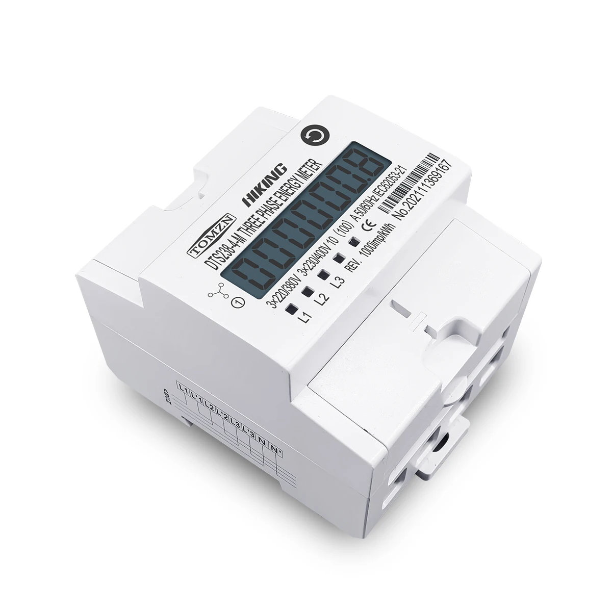 TOMZN 4P 10-100A three phase Din rail KWH Watt hour din-rail energy meter LCD 3*230/400V 3*120/208V 3*220/380V 50/60Hz