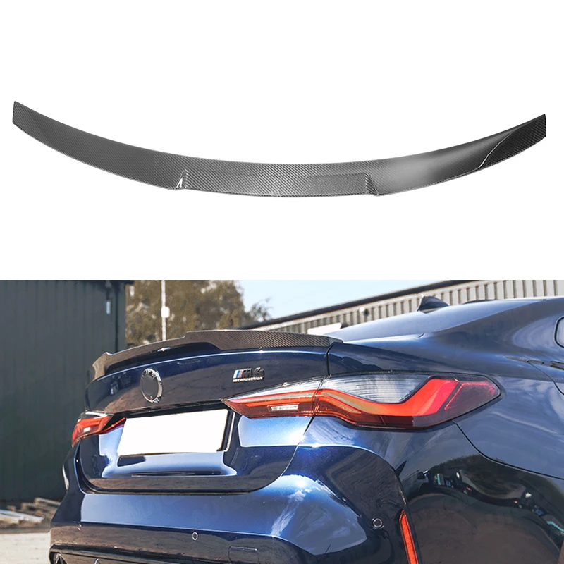 

Real Carbon Fiber Rear Tail Trunk Extensio Cover Trim Wing Spoiler For BMW 4 Series G22 2020 2023 For G22 M4 Car Accessories