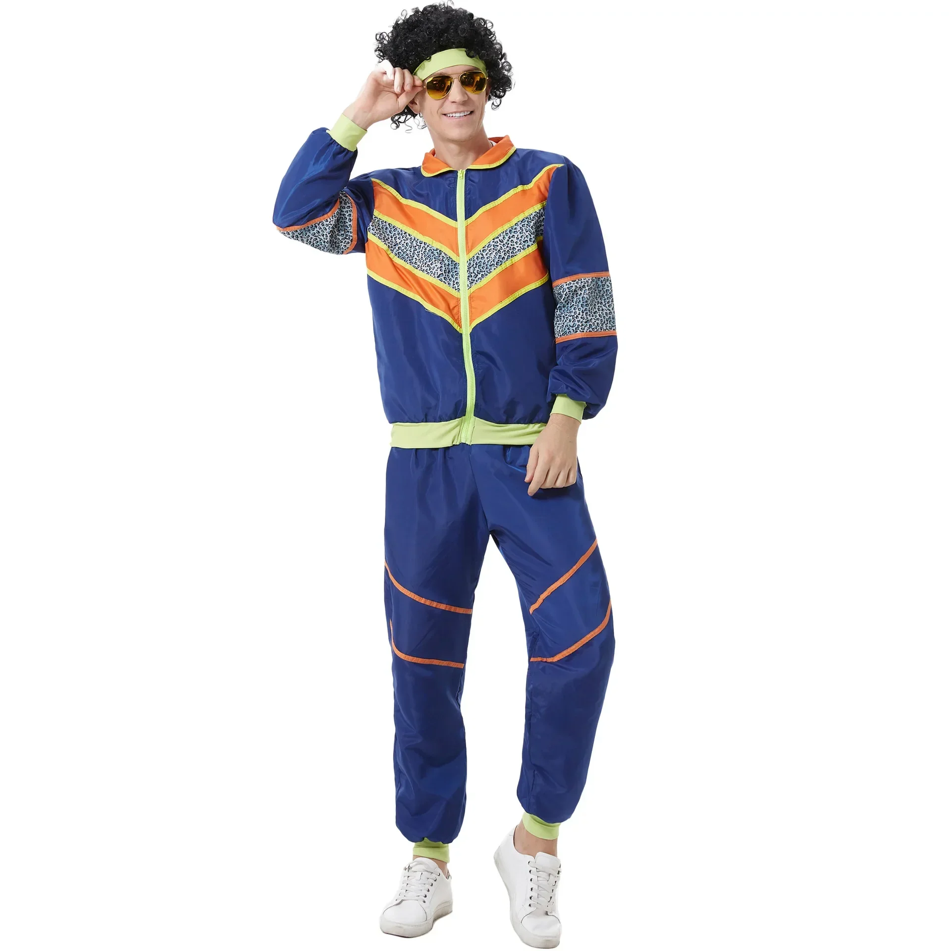 

Men 80s Fashion Tracksuit Party Retro Disco Costume