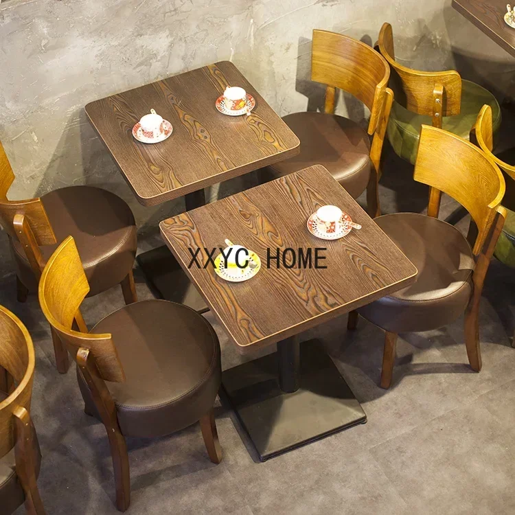 

LBX Coffee Shop Sofa Table and Chair Combination Fast Food Restaurant Tea Restaurant Cold Drink Shop Dining Table and Chair