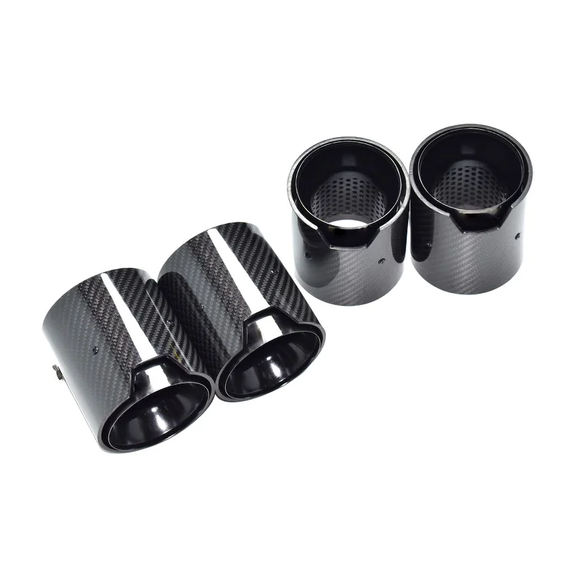 For BMW M2 F87 M3 F80 M4 F82 F83 Exhaust Pipes Upgrade 4 PCS  Carbon Fiber Black Tail Pipe with Dedicated Exhaust Tip