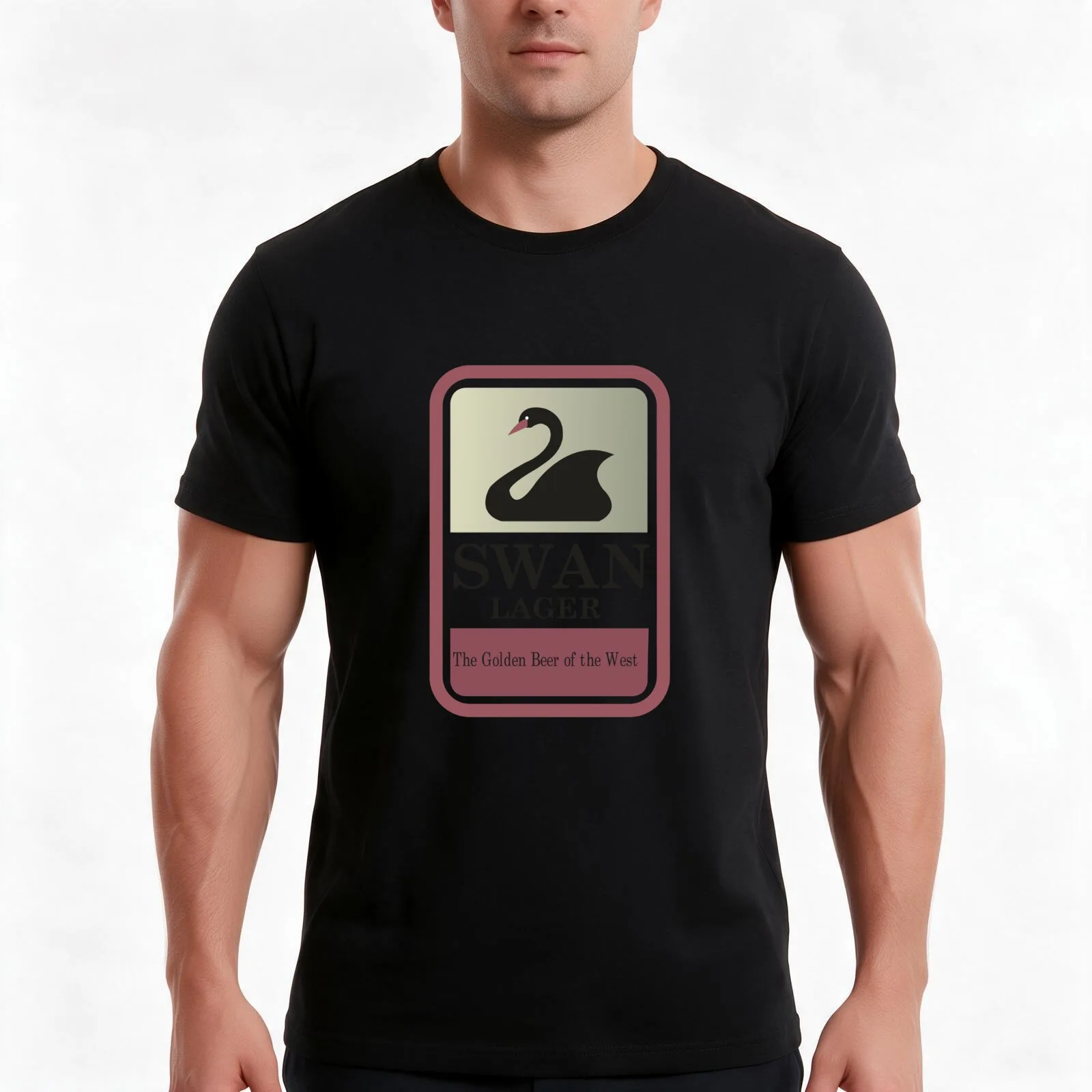Swan Lager - Made In WA T-Shirt Summer Casual Cotton Tee Oversized Streetwear Tops Vintage Graphic Print Unisex Men Women