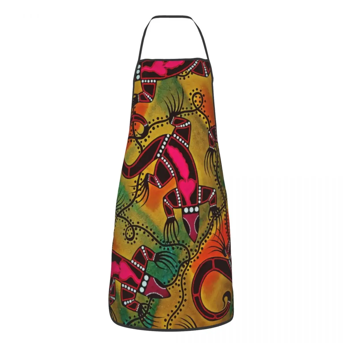 Custom Funny Australian Aboriginal Art Bib Apron Women Men Unisex Kitchen Chef Tablier Cuisine for Cooking Baking Painting