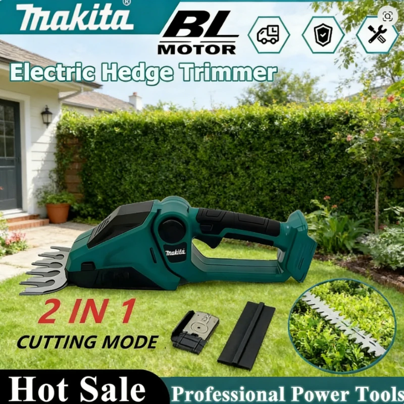 

Аккумуляторный кусторез Makita 18В 2-в-1: мини-ножницы для травы и кустарников, ручной электрический триммер для сада