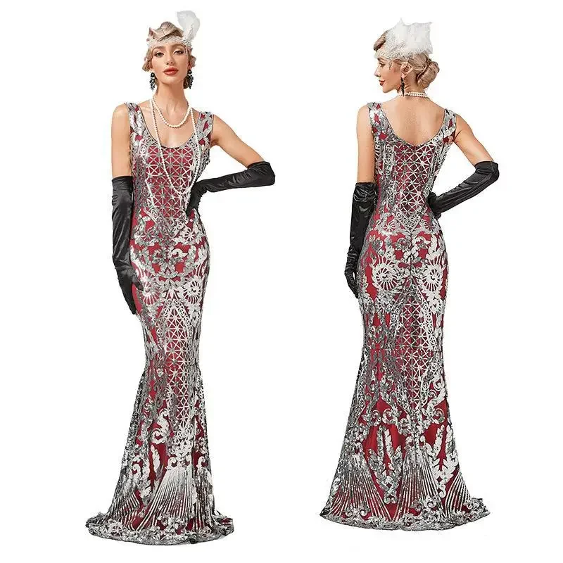 Women's 1930s 1920s  Mermaid Prom Long Party Dress Formal Fashion Gowns