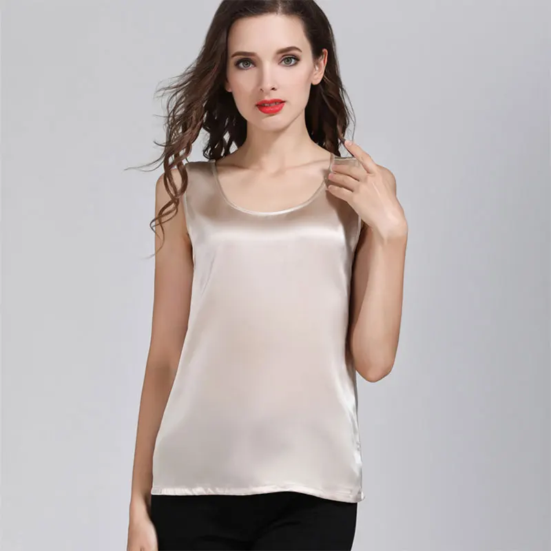 Quality 100% Pure Silk Classical Tank Top Camisole Sleeveless Vest Shirt YM005