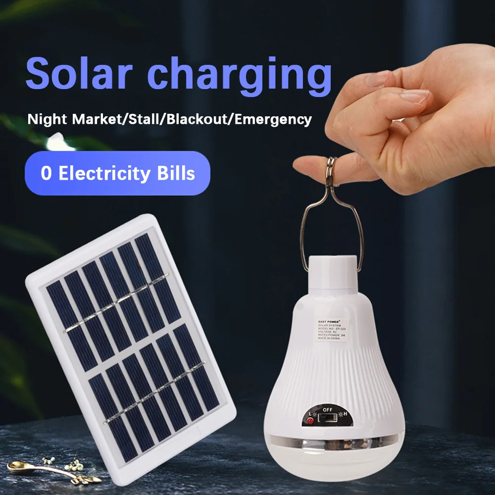 

Outdoors Solar Light Bulbs LED Chandelier Portable Rechargeable Lights Garden Tent Camping Fishing Emergency Lights Home Decor