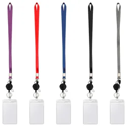 Card Holder Badge Vertical Hanging Identification Card with Lanyards Credentials ID Card Case PVC Nurse Accessories for Work