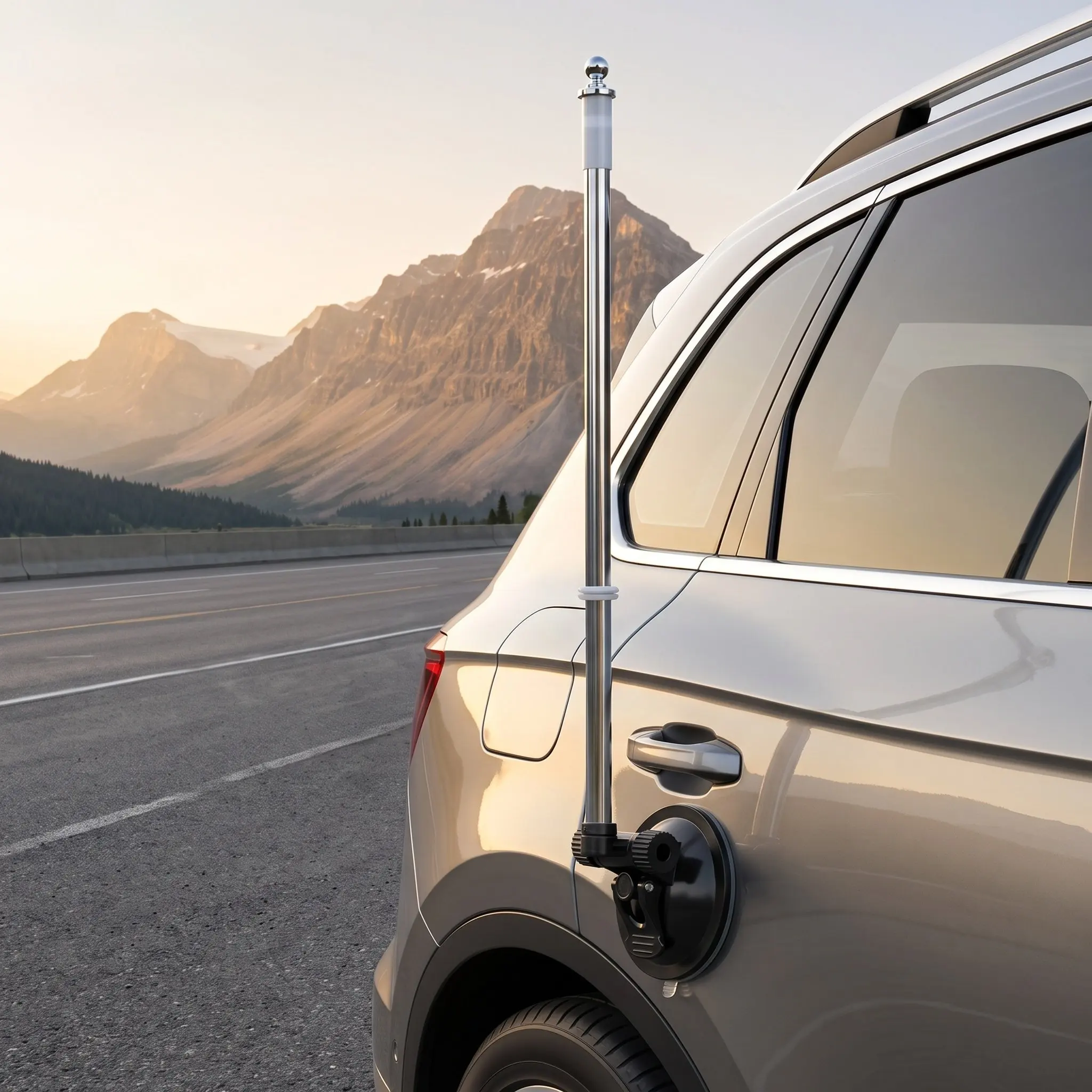 Car Mount Suction Cup Flagpole Telescopic Universal Flag Bracket Outdoor Use for Truck Boat Flag Holder Suction Cup Flagpole
