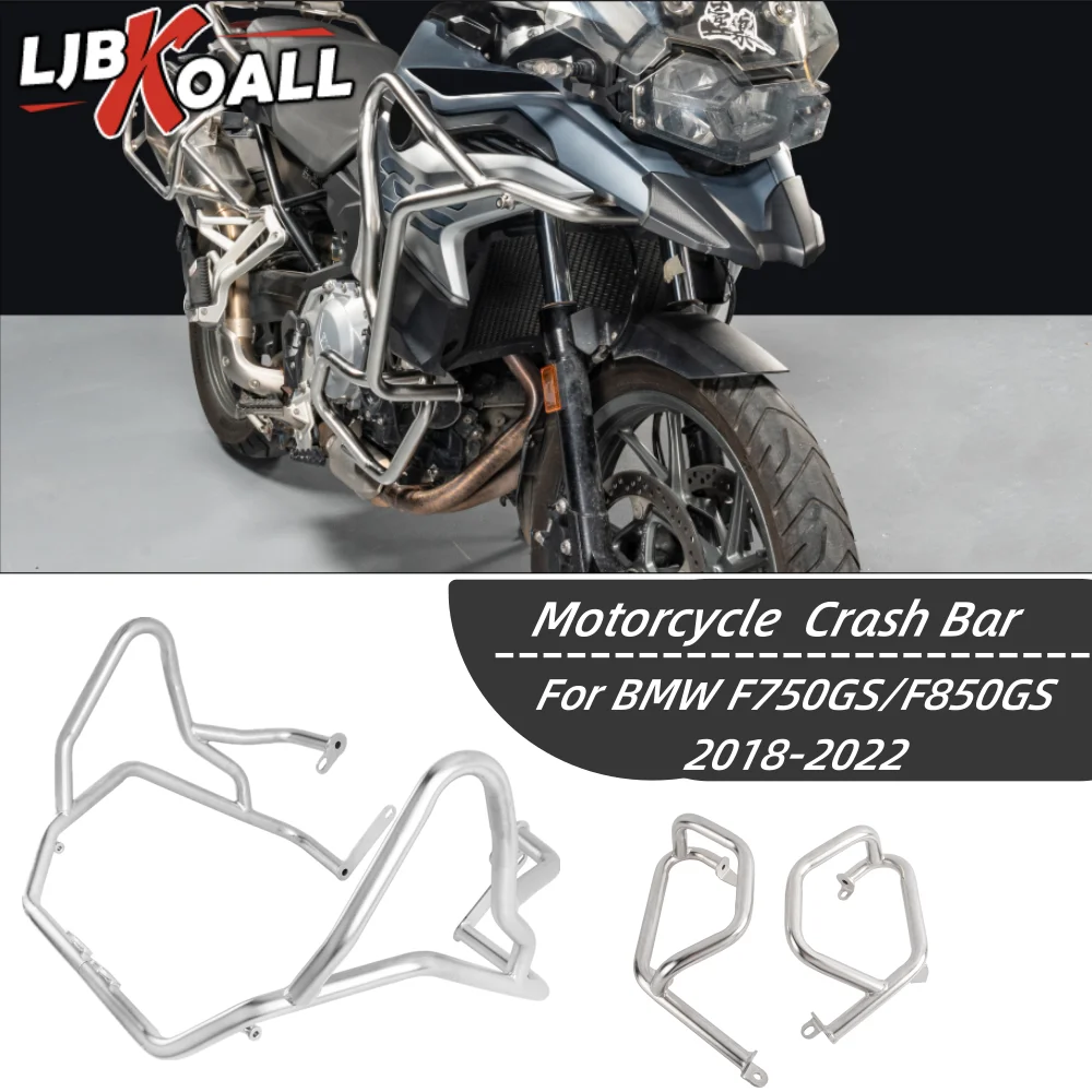 

Motorcycle Upper Lower Crash Bar Engine Guard Bumper Frame Protector for BMW F750GS F850GS F 850GS 2018-2023 Stainless Steel