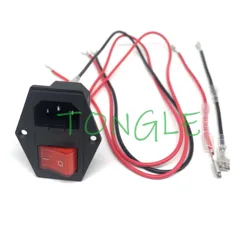 Güç besleme kablosu atari makinesi için IEC320 C14 soket, sigorta ile IO anahtarı, açık ve kapalı anahtarı, dişi fiş, 3 Pin, 1 adet