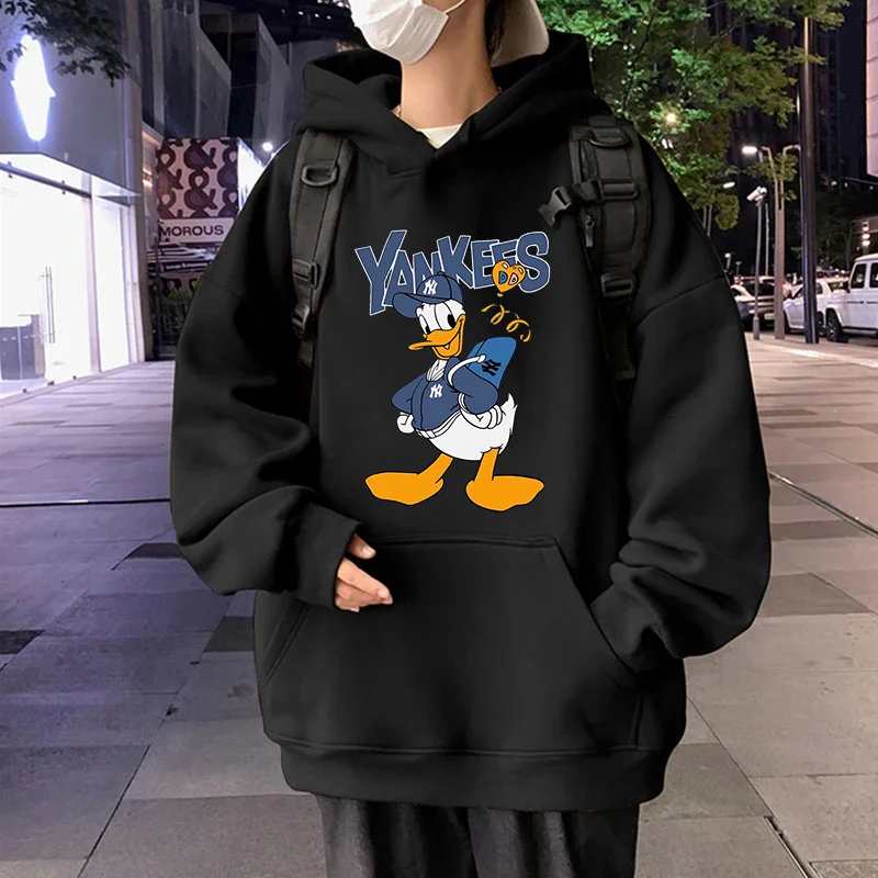 Disney Hoodies Donald Duck Cartoon Anime Print Streetwear Men Women Casual Fashion Oversized Sweatshirts Hoodie Pullover