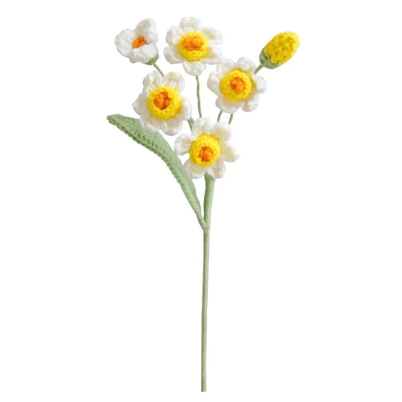 Buquê de dia das mães, narcisos artificiais tecidos à mão, acabamento para casa, versátil, presente de feriado para amigos, presentes florais