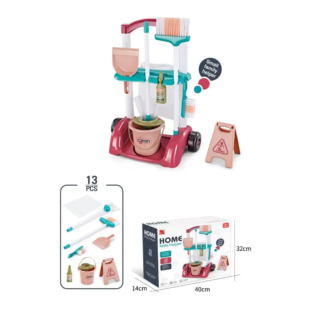 Ensemble de nettoyage multicolore en plastique, balai sous vide électrique et vadrouille, maison de jeu, Mini ensemble d'outils, cadeau d'accélérateur, 5/8/18/23 pièces