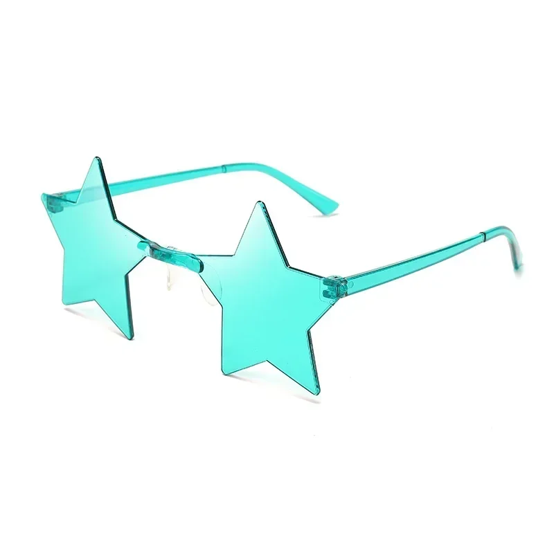 Rimless Star Shape Sunglasses Trendy Sun Glasses for Women & Men Party Glasses Funny Pentagram Eyewear Christmas Christmas Decor