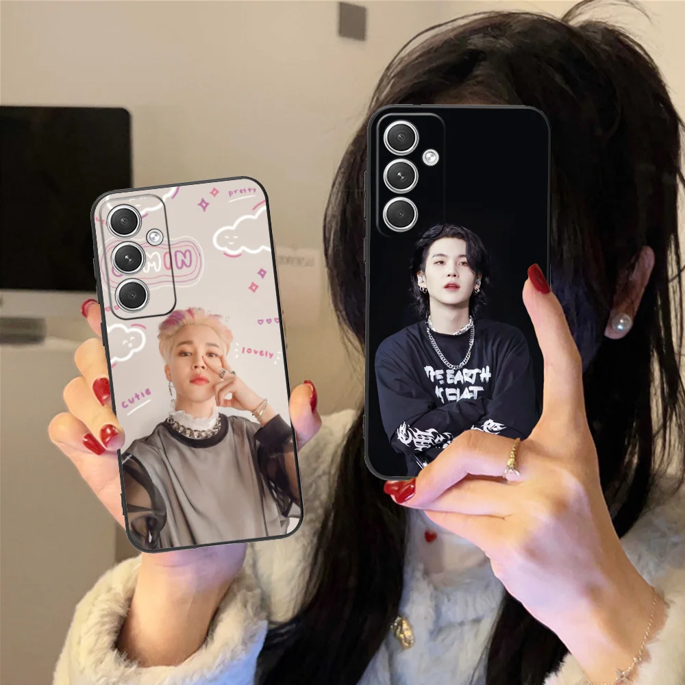 KPOP Jimin RM Phone Case for Samsung Galaxy S24 S23 S22 S21 S20 S10 S9 Plus FE Ultra Lite Black Cellphones Smartphone