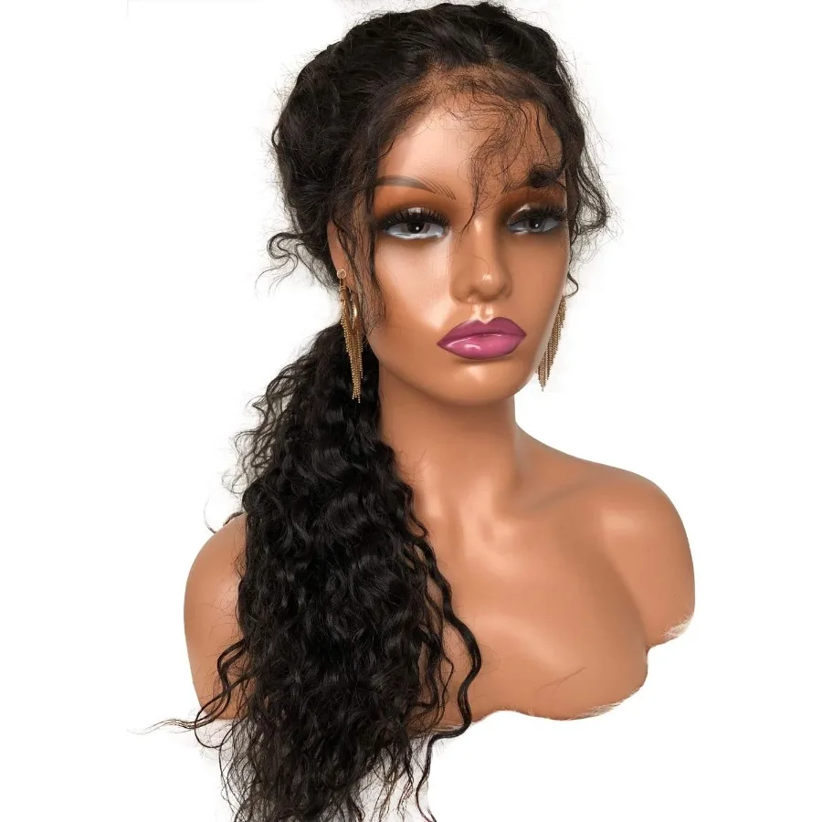 

Реалистичная женская голова манекена с плечевым манекеном из ПВХ, голова, бюст, подставка для головы парика с макияжем для париков, ожерелье, серьги, свет