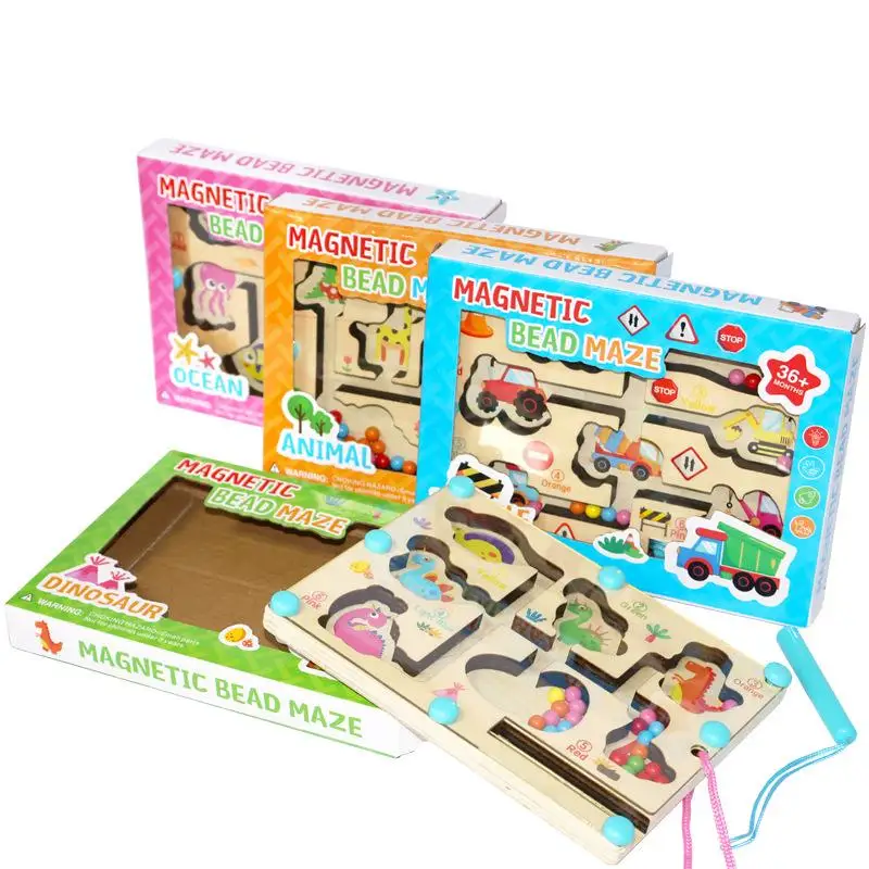 [JT] 1Pc Kinderen Magnetische Pen Bewegende Bal Spel Kleur Sorteren Tellen Board Training Educatief Speelgoed Voor kinderen