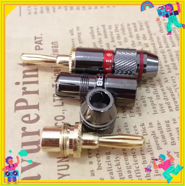 1/4PCS Monster Banana Plugs 24K Gold Plated Pure Copper Speaker Adapter Screw Speaker Plugs Audio Connectors