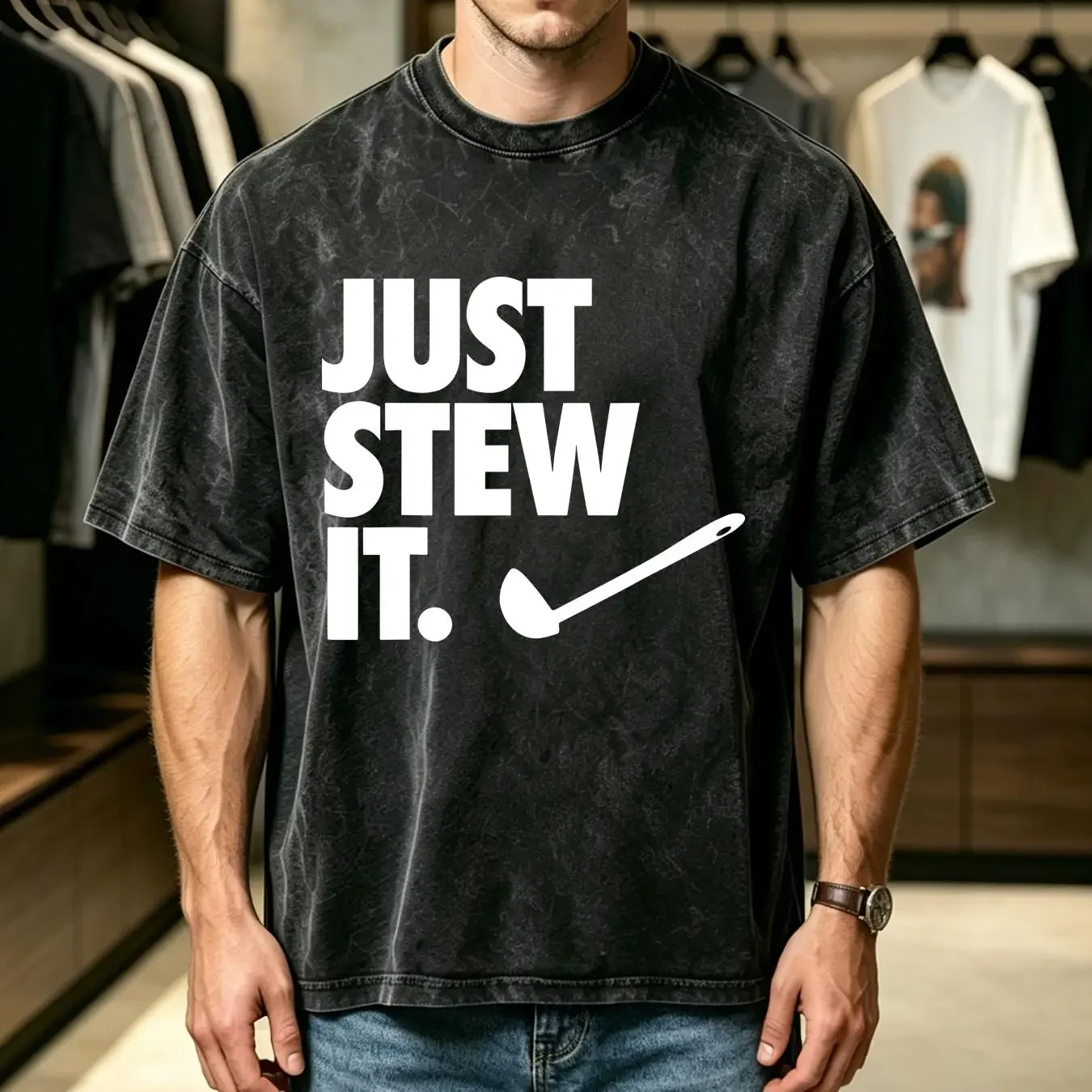 washed T Shirt NEW Limited Just Stew It Cooking USA S XXL long or short sleeves vintage Washed Versatile graphic Comfortable