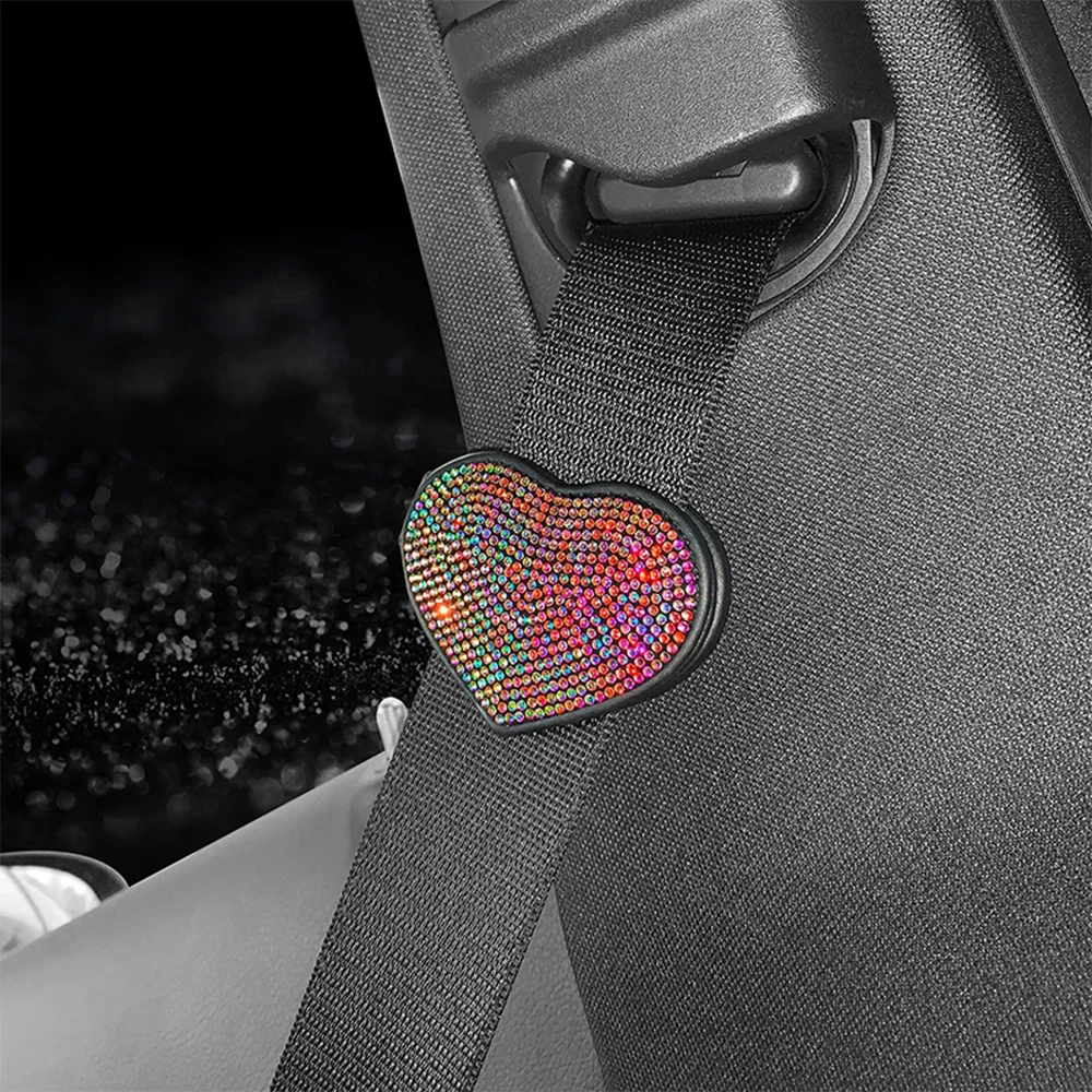 Car Seat Belt Limiter Diamond-encrusted Seat Belt Decoration Elastic Adjuster Fixed Adjustment Buckle Anti-slip Snap