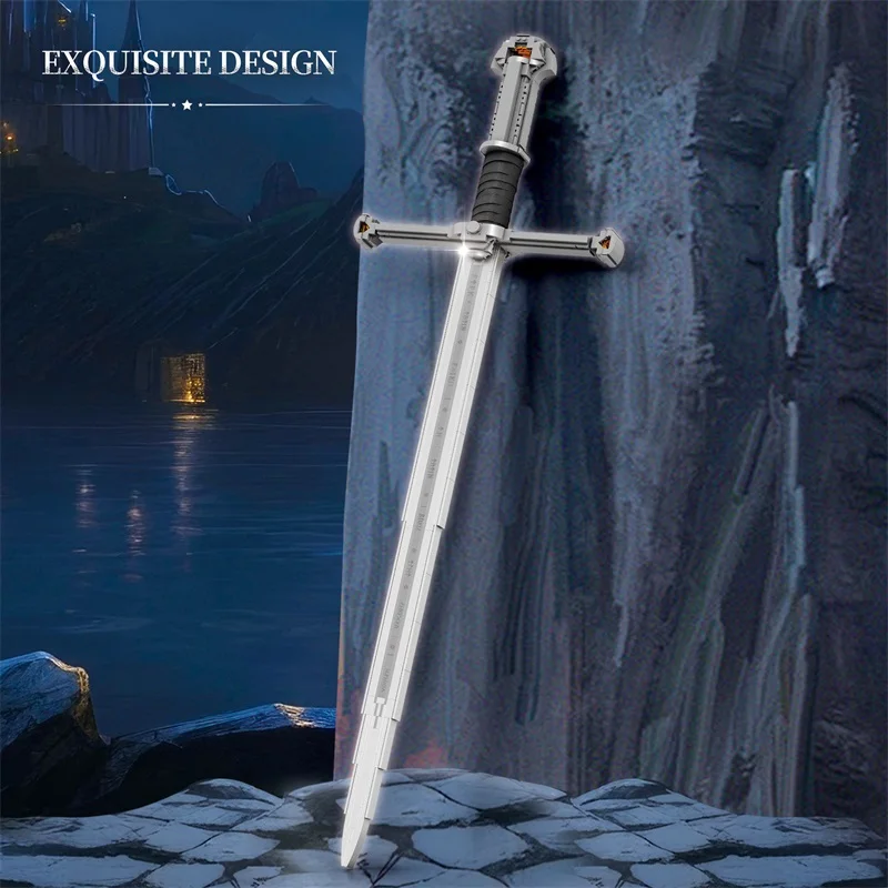 

1100pcs Double-Handed Great Sword 44-inch Medieval Building Block Longsword Samurai Sword Sports Design, Halloween, Movie and Dr