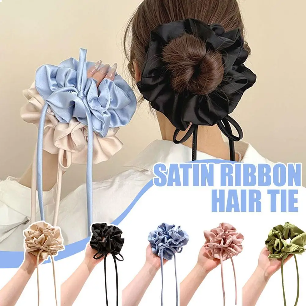 

Bow Ribbon Hairbands Long Elastic Sweet Scrunchies Flowers Hair Tied Bands Head Rope Women Korean Girl Ponytail