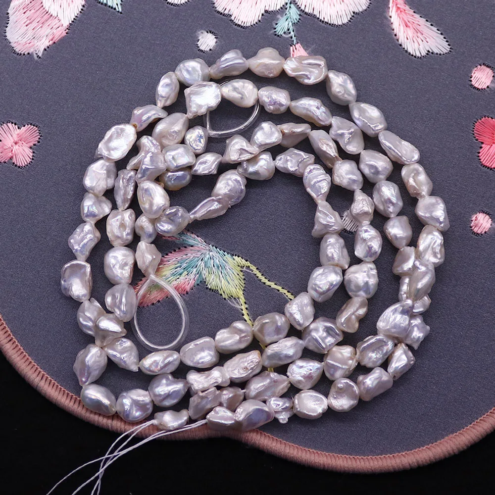 

Broken Silver Shape Natural Freshwater Pearl Straight Hole Beads White Baroque Style Ladies Necklace Bracelet Jewelry Component