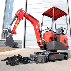 Factory Directly Sale 1 Ton Small Mini Excavator High Quality Mini Digger For Garden Crawler Small Bagger home used customized