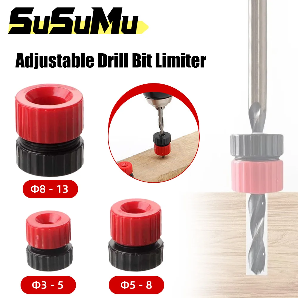 3pcs Adjustable Drill Stop Collar Drill Bits 3-13mm Ensures Consistent Drilling Home and Workshop Use Positioner Hole Guide Tool