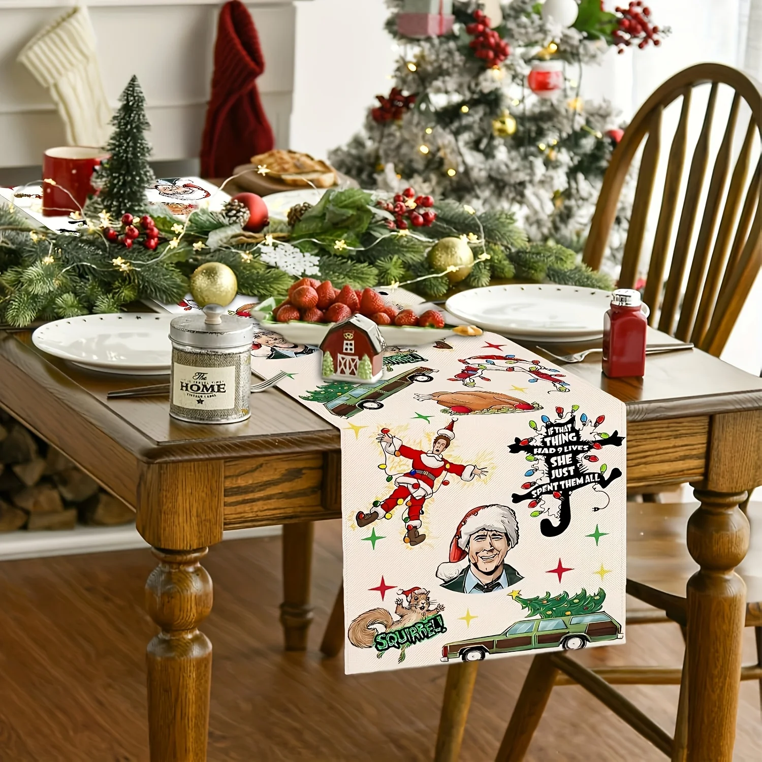 JIT مفرش طاولة احتفالي مستطيل - مراجعة Christmas Table Runner وسعره