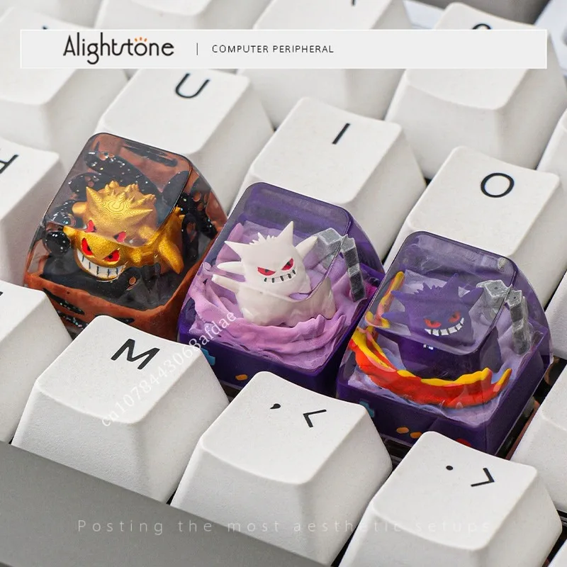 ポケモン樹脂キーキャップゲンガーアニメカスタマイズされたマイクロ風景メカニカルキーボード-diy-キーキャップかわいいキーボードアクセサリーギフト