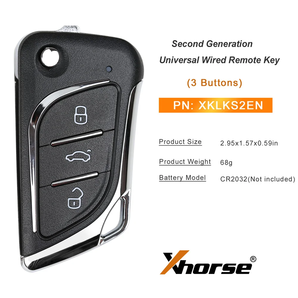 Xhorse XKLKS2EN LEI.KSS Style(ENrome-plating) Second Generation Universal Wired Remote Key for Lexus Type 5pcs/lot