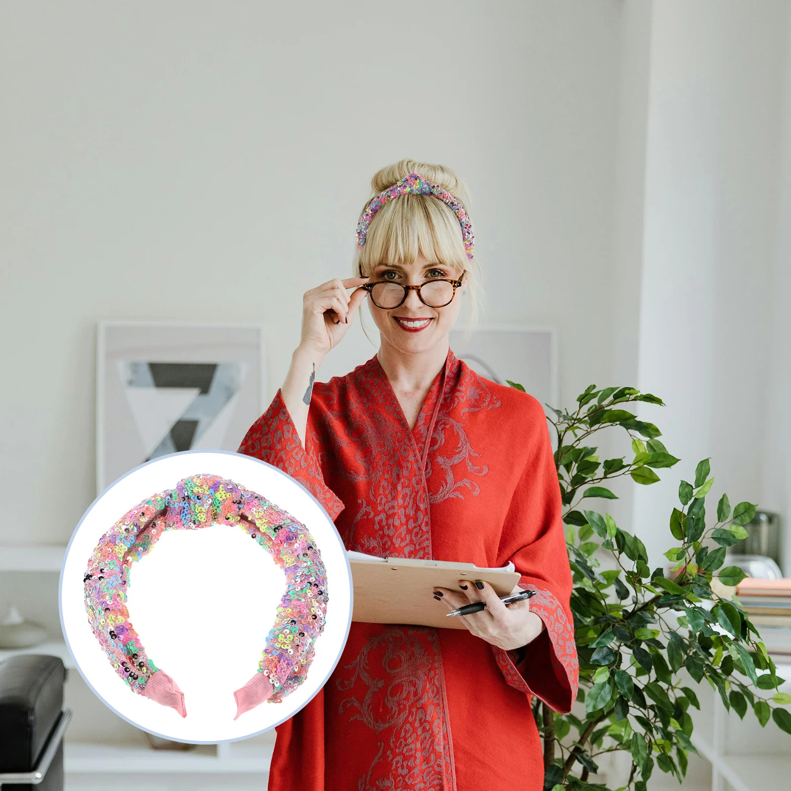 

Sequin Knot Headband Colorful Knotted Hair Accessories Party Holiday Easter Basket Fillers Stocking Stuffers