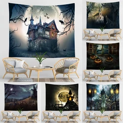 Home decoration halloween wall hanging gothic print tapestry wall witchcraft supplies dorm rug 230x180cm tapiz