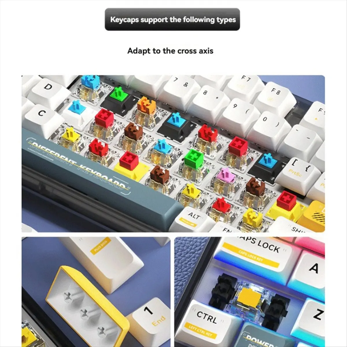 【Promo】Pink Clear Keycaps Set Pink Transparent Keyboard Keycap with Shine-Through Design Replacement Keycap view 6
