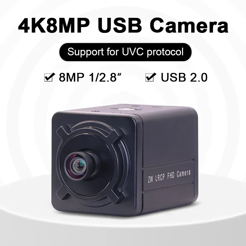 New 5600 4K IMX415 3.5mm 90degress Distortionless Full HD 8MP Industrial Machine Vision USB Camera for Face Recognition Multi-OS