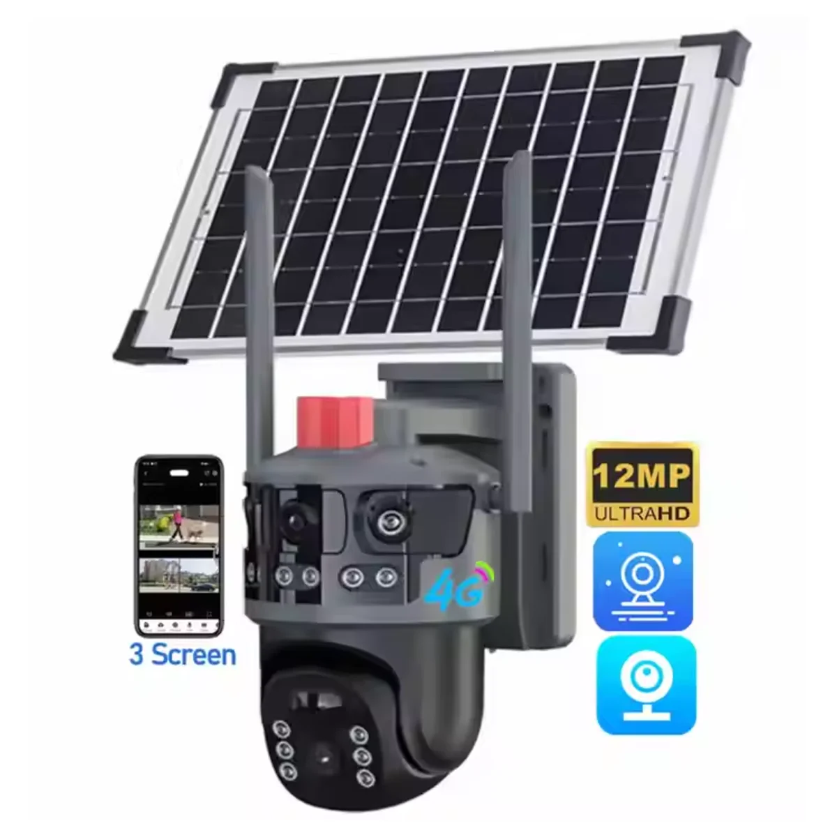 

Солнечная камера видеонаблюдения V380PRO P6SLite: 360° ° Автоматическая дорожка, 10800 мАч, Обнаружение человека, IP66, Всепогодная связь, 2-сторонняя аудиосвязь, без проводки