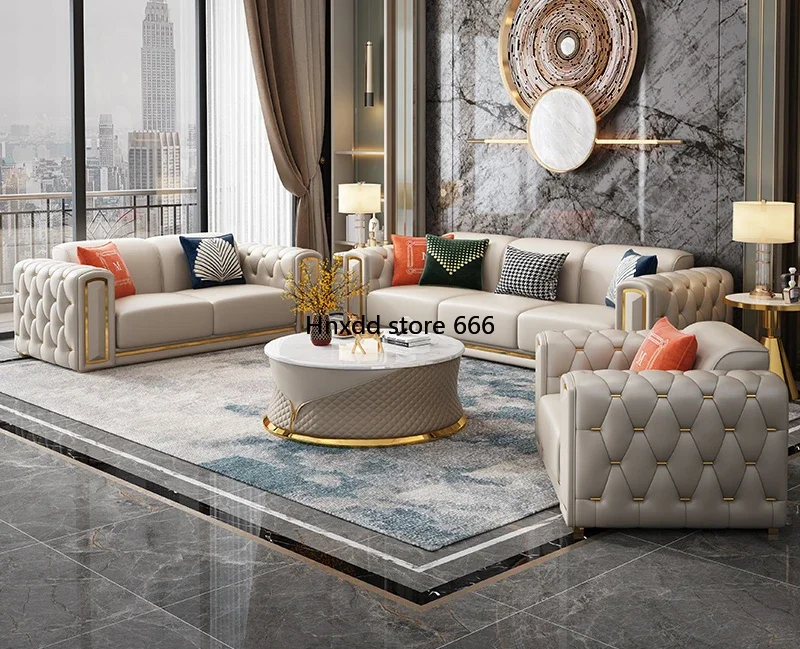 Pull-up sofa 2.8M modern living room size apartment high-end corner princess