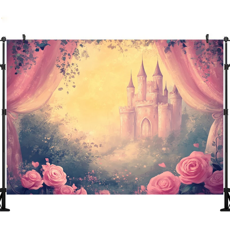 LS Photography Background Abstract Old Curtains Castle Floral Decor Maternity Wedding Adult Art Portrait Photo Backdrop Studio