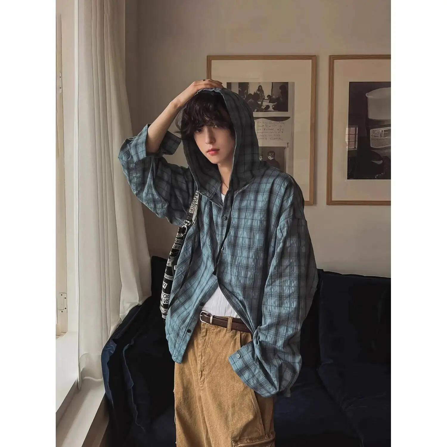 Man Women Shirts 2025 New Textured Plaid Physical Sun Protection Shirt Summer Thin Couples' Versatile Shirt  Men & Women