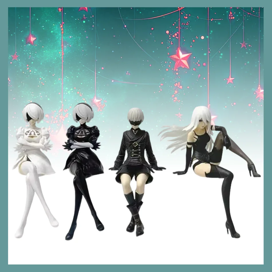 Em estoque: figura nova em preto e branco de 15 cm, modelo de pose sentada em PVC, brinquedo de presente de coleção, presente de ano novo e feriado