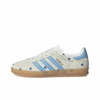 Adidas Originals GAZELLE “FloralBeigeLight Blue” Men's Women's Non-slip Wear-resistant Comfortable Low-top Board Shoes IF4491