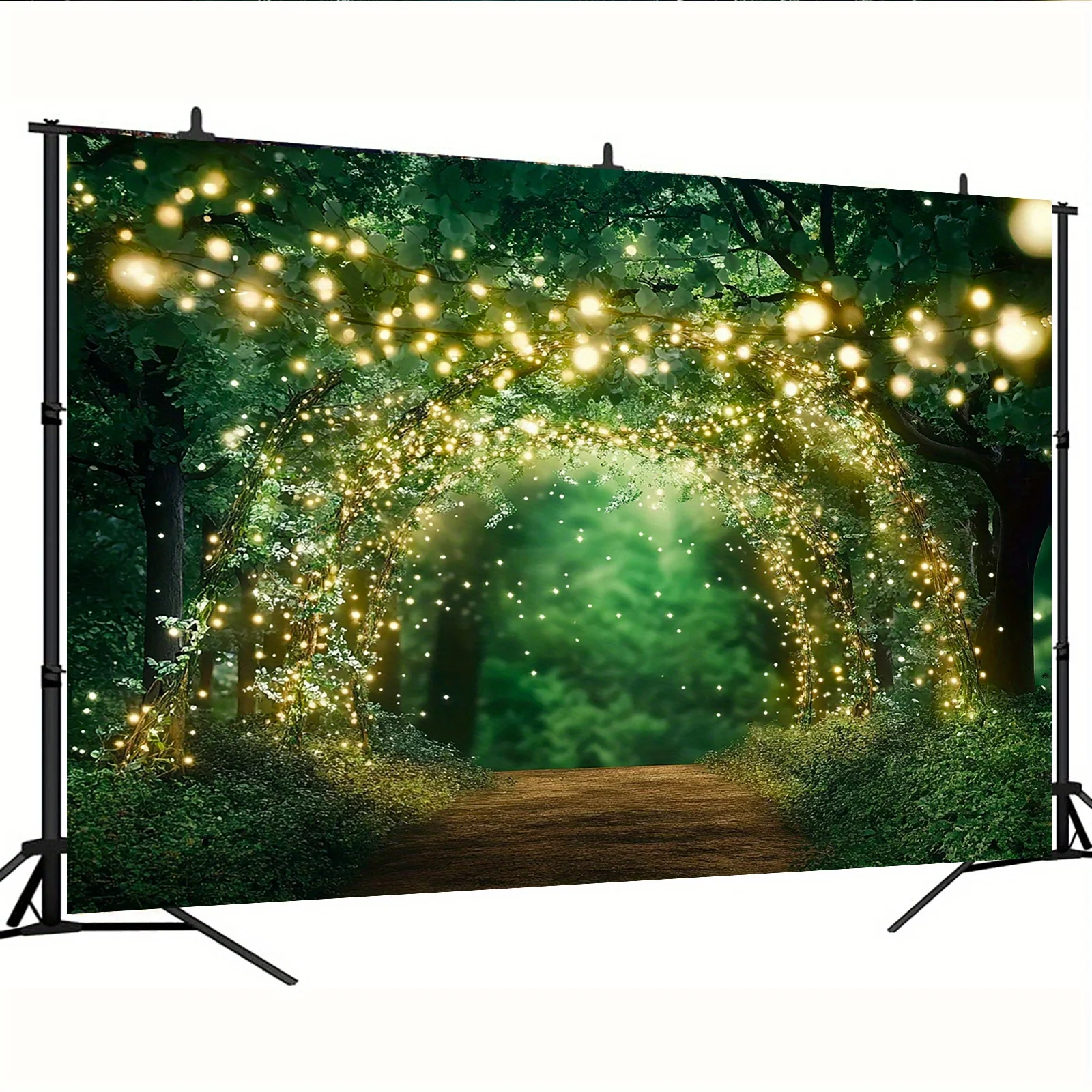 Fondo de hada del bosque mágico del país de las maravillas: tema de primavera verde, mariposa y flor, 41,3*59 pulgadas 53*59 pulgadas 59*80.7 pulgadas